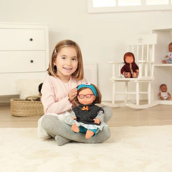 Baby Doll Caucasian Girl With Down Syndrome With Glasses 15in 4 Baby Doll Caucasian Girl With Down Syndrome With Glasses 15in - Image 2