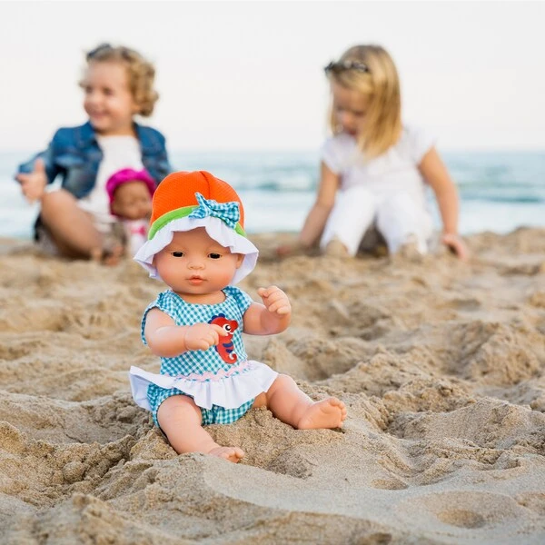 Doll Clothes, Fits 12-5/8in Dolls, Warm Weather Romper/Hat Set 4 Doll Clothes, Fits 12-5/8in Dolls, Warm Weather Romper/Hat Set - Image 2