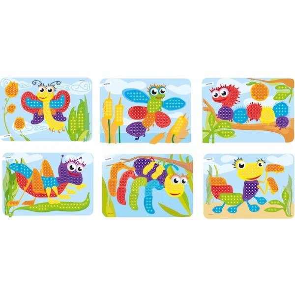 Pegs 3/8in, 6 Pattern Cards, 180 Pegs 4 Pegs 3/8in, 6 Pattern Cards, 180 Pegs - Image 2