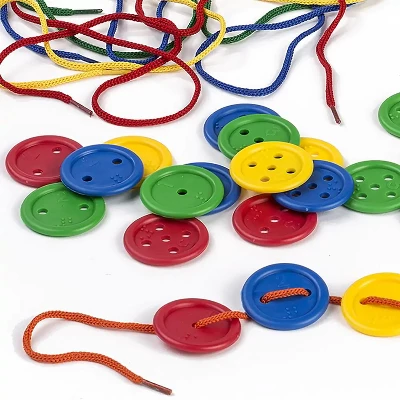 Miniland Educational Lacing Buttons: 140 Pieces Per Jar 4 Miniland Educational Lacing Buttons: 140 Pieces Per Jar - Image 2