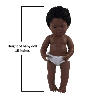 Miniland Educational Anatomically Correct 15" Baby Doll, Boy, Black Hair 4 Miniland Educational Anatomically Correct 15" Baby Doll, Boy, Black Hair - Image 2