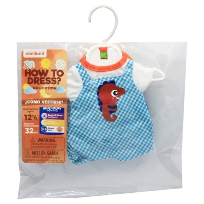 Miniland Educational Doll Clothes, Fits 12-5/8" Dolls, Warm Weather Jumper/Cap Set 3 Miniland Educational Doll Clothes, Fits 12-5/8" Dolls, Warm Weather Jumper/Cap Set