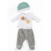 Gender Neutral Doll 2-Piece Pajama Set In Gray For 15" Dolls 1 Gender Neutral Doll 2-Piece Pajama Set In Gray For 15" Dolls -Miniland Educational MLE31222 L